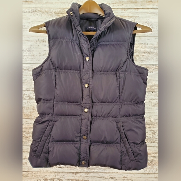 Lands' End Jackets & Blazers - Land's End Navy Blue Down Puffer Vest